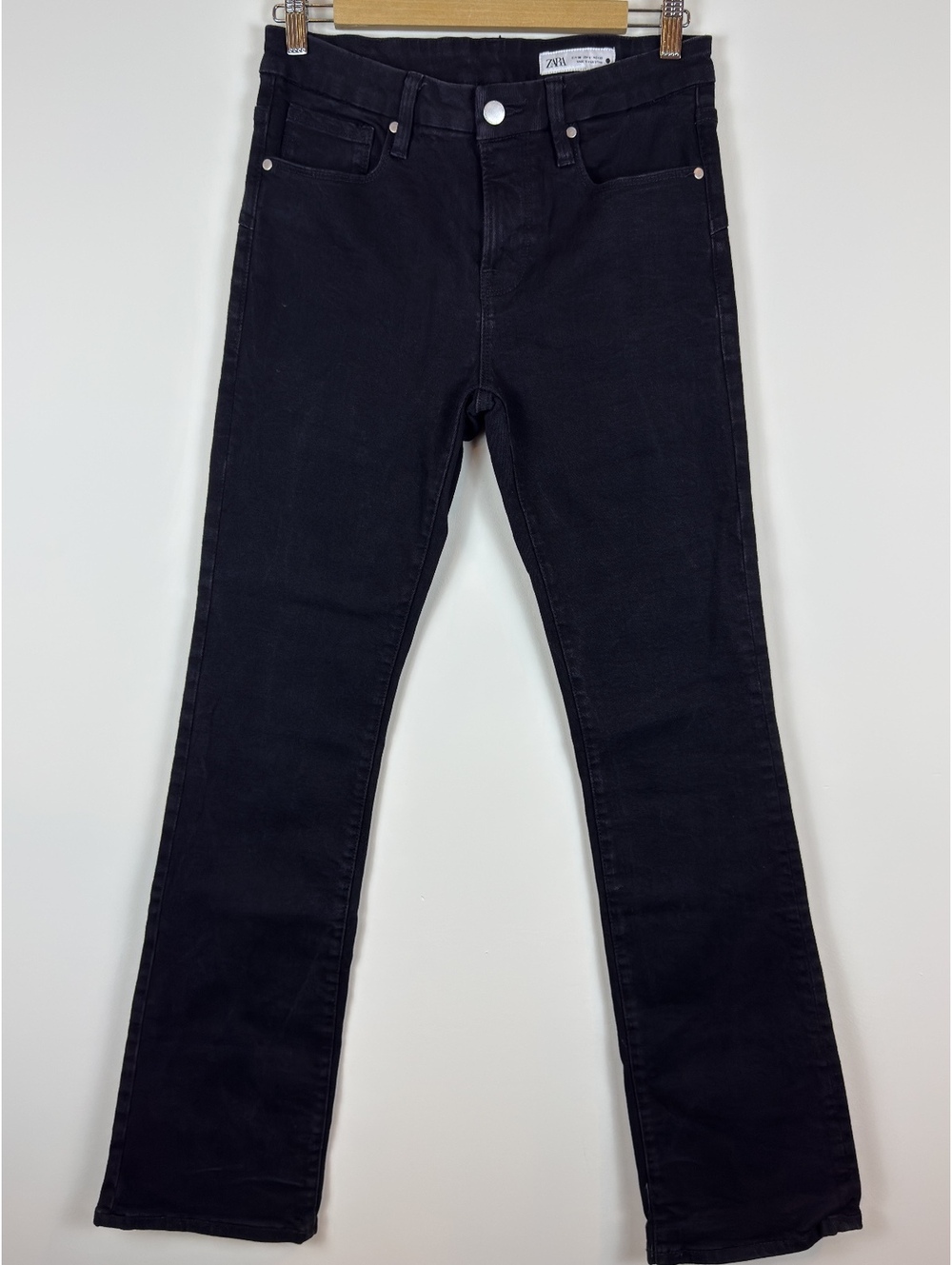 Zara Women’s Black High Rise Flare Bootcut Stretch Jeans Size 6